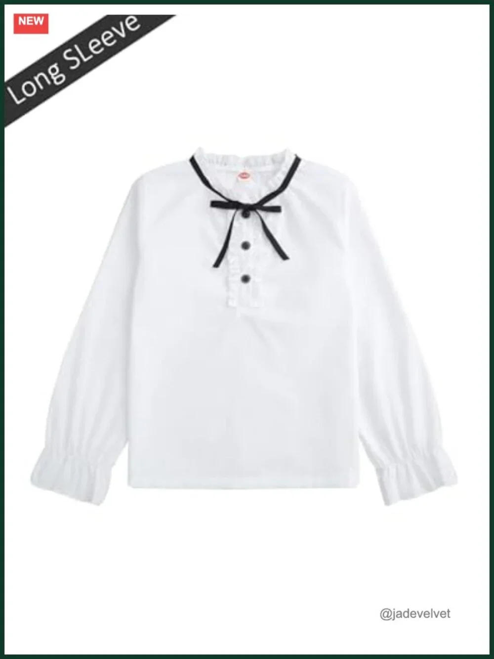 Girls 2-Piece Ruffle Blouse & Pleated Skirt School Uniform Set